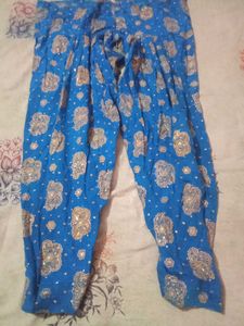 Vibrant Blue Printed Kurta Set with Dupatta