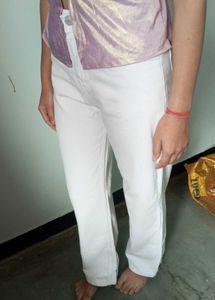 Stylish White Wide Leg Jeans