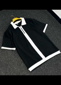 Men's Black & White Polo T-Shirt