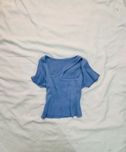 Blue Asymmetrical Top