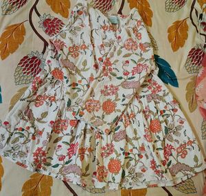Floral Print Tiered Mini Dress