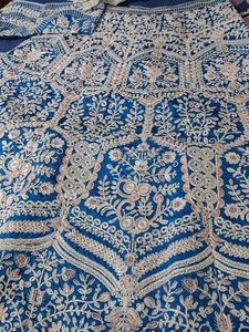 Elegant Blue Embroidered Lehenga Choli