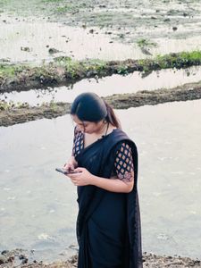 Elegant Black Saree with Designer Blouse