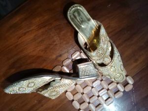 A Golden Shimmering Shine Shoes