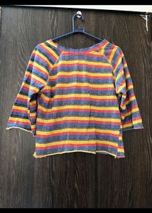 Colorful Striped half Sleeve Top