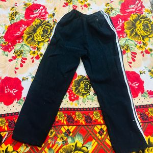 Black Striped Track Pants for winter season