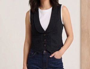 Black Button-Up Vest