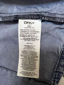 ONLY Blue Lyocell Tie-Front Sleeveless Shirt | S