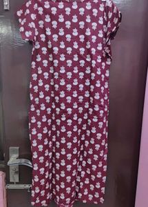 Maroon Kurta Set with chiffon dupatta