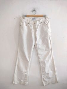 White Straight Casual Jeans (Women's)