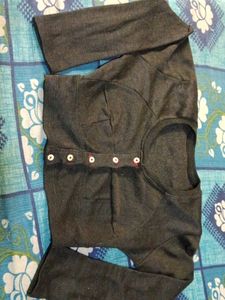 Dark Grey Cropped Blouse