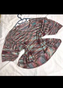 Boho Striped Off-Shoulder Knit Top