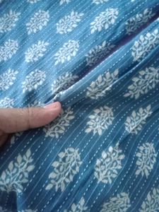 Blue Printed Kurti , aesthetic