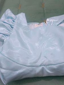 Chic Light Blue Satin Dress