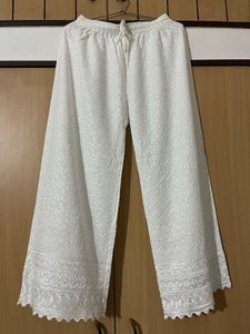 White Chikankari Palazzo Pants