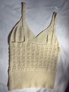 Cream Crochet Crop Top