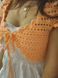 Crochet Bolero Shrug Orange