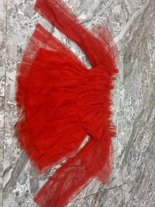 unwared Vibrant Red off shoulder top