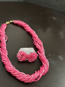Nepali Brand New Pink Set Necklace With Earrings