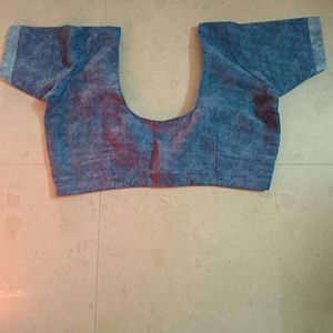Light Blue Floral Print Saree
