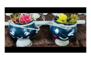pack of 6 Cute clay Pot Showpiece
