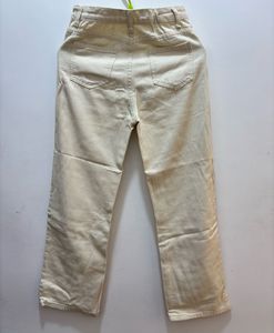 URBANIC Cream Wide Leg Jeans