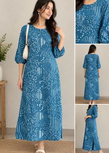 Stylish Blue Printed Kurta