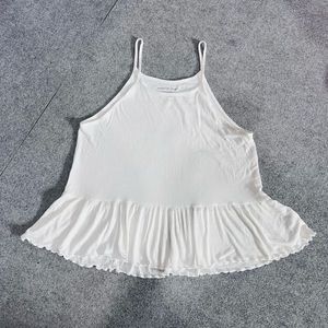 White Peplum Tank Top