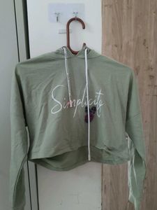 Cute Green Cropped Hoodie