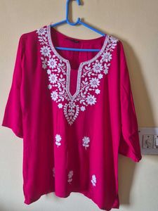 Combo Lime Greenish &amp; Pink Chikankari Kurta top