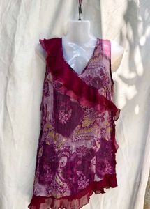 Boho Paisley Print Ruffled Tunic Top