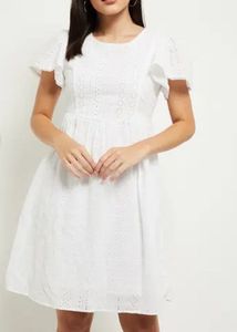 White Schiffli Dress