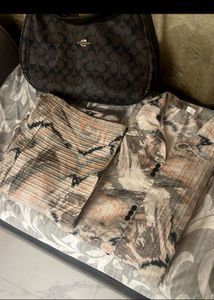 Retro Abstract Print Button-Up Top &amp; Pants Set