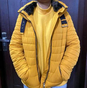 zara Mustard Puffer Jacket