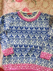 Cozy Blue &amp; White Knit Sweater