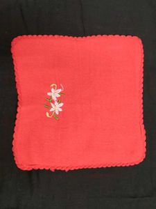 Embroidered Red super Soft microfiber handkerchief