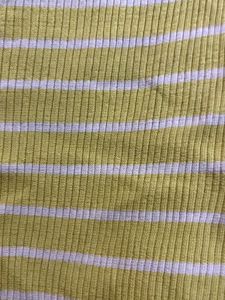 Yellow Striped Ribbed Crop Top