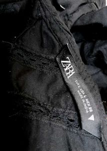 Black V-Neck Embellished Top