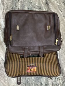 Classic Brown Leather Briefcase (free del)