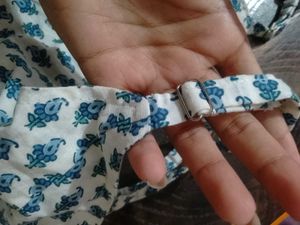 Blue &amp; White Floral Print Dress