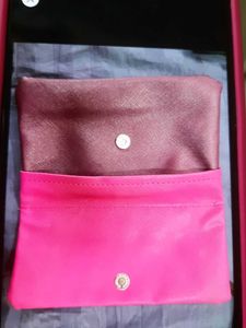 Vibrant Pink &amp; Maroon Clutch