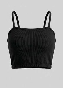 Black Spaghetti Strap Crop Top