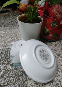01 Cup &amp; Saucer Set HomeCentre 210 Ml_Teal Ceramic