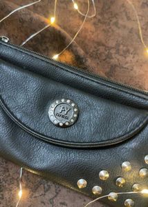 Studded Black Clutch Wallet