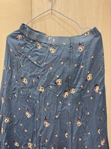Blue Floral Midi Skirt