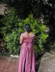 Elegant Pink Satin Gown