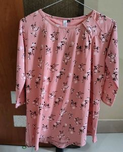 Pink Floral Print Top