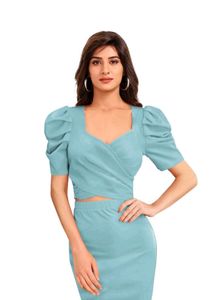 Dhunki Women's  Cute Sky Blue Colour Co-ord