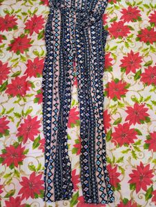Women's Printed Jumpsuit with Belt