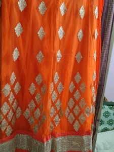 Orange Designer Lehenga Set – Unstitched | Heavy S